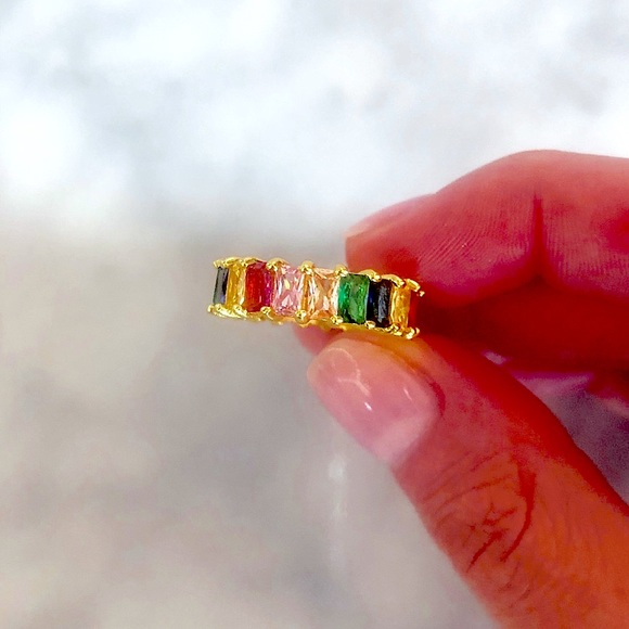 Rainbow Baguette Ring - Picture 5 of 12
